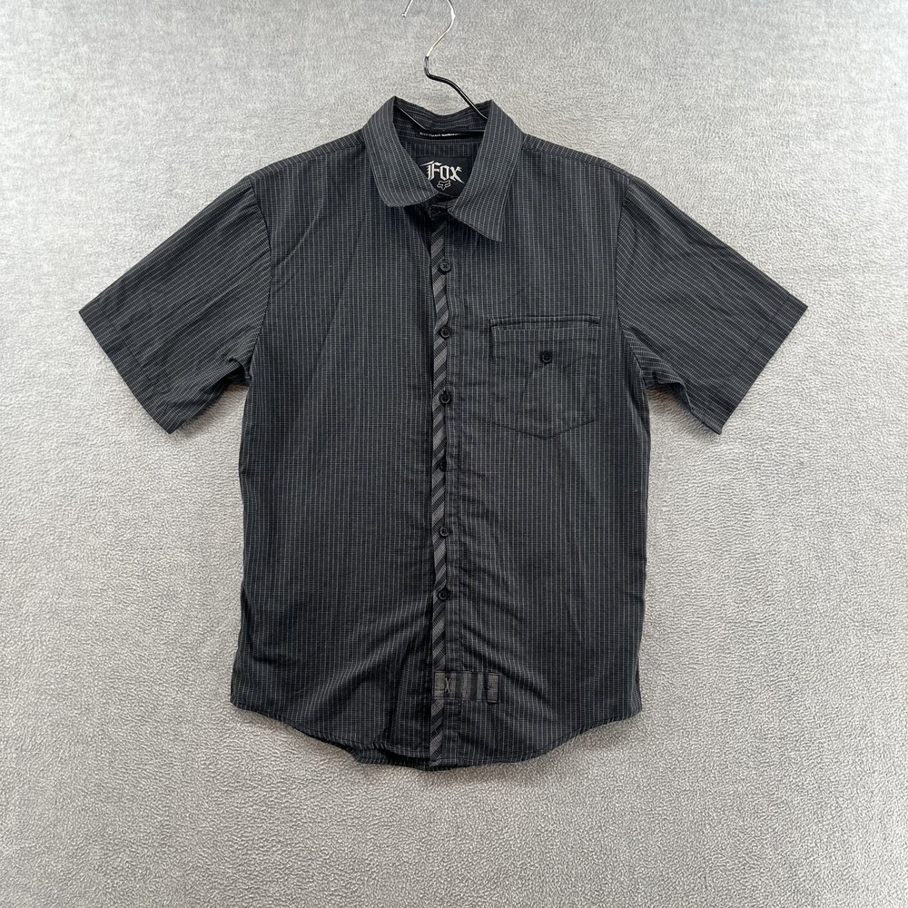 Fox Racing Men's Size Small Button up Grid Print short sleeve shirt